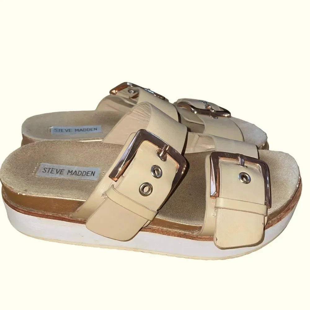STEVE MADDEN PATE PLATFORM DOUBLE STRAP SANDALS Y2K 7.5